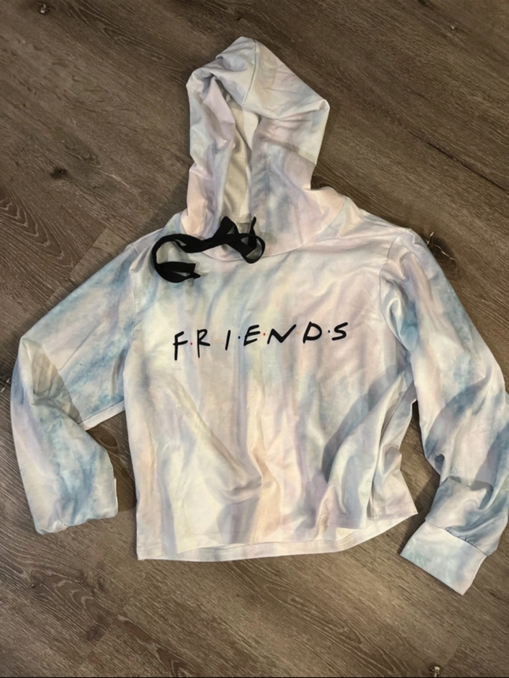 FRIENDS Pastel Tie-Dye Hoodie - Blue, Pink & Cream